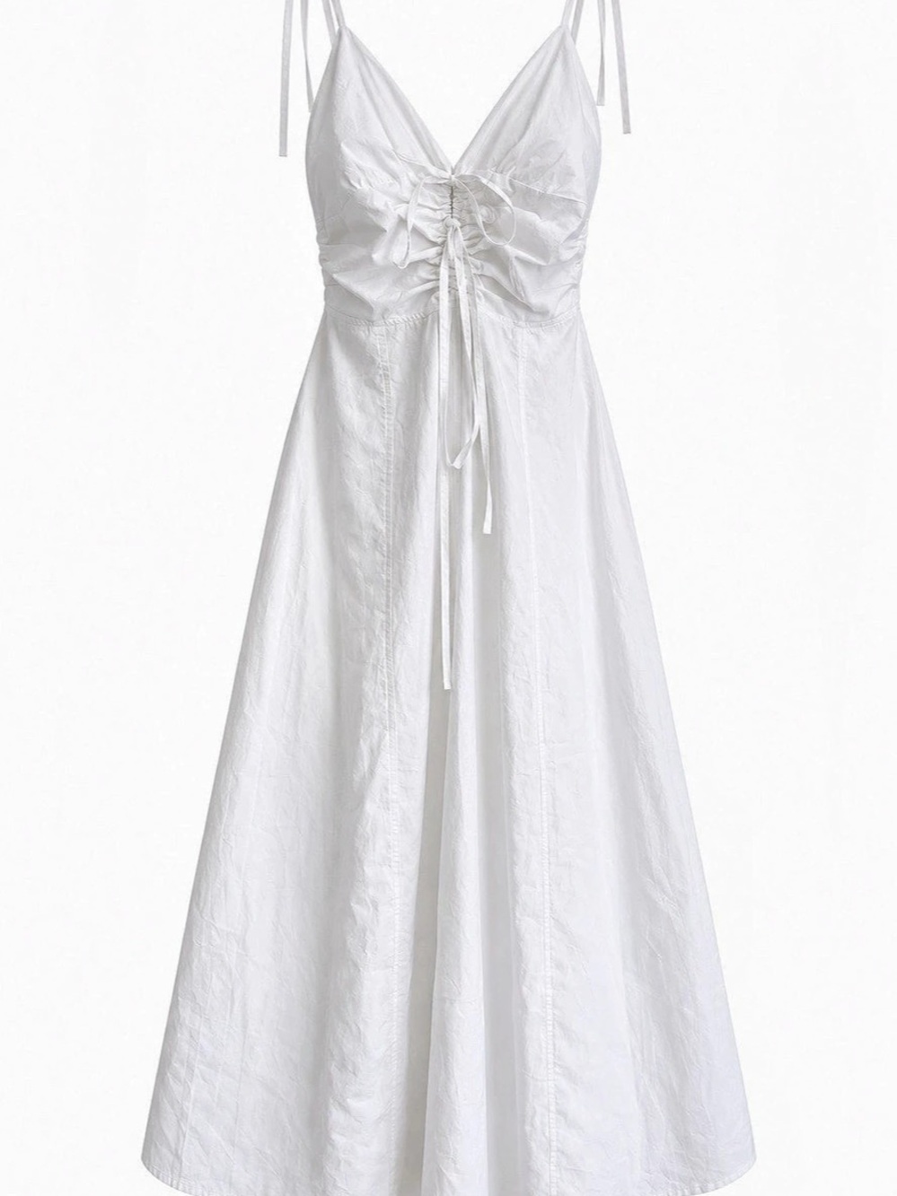 Moon River Shoulder Tie Midi Dress White Maxi Dress Small